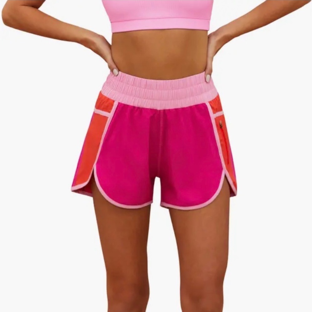 FREE PEOPLE x BEACH RIOT Cliff Shorts Colorblock Size Small Athletic